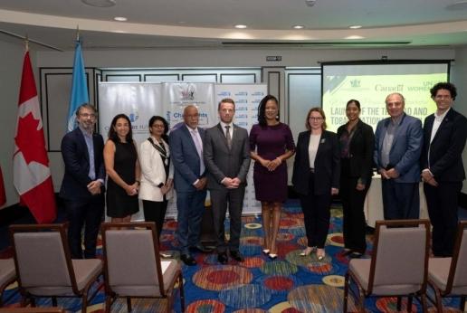 A group photo with the Minister of Gender and Child Affairs, UN officials and development partners