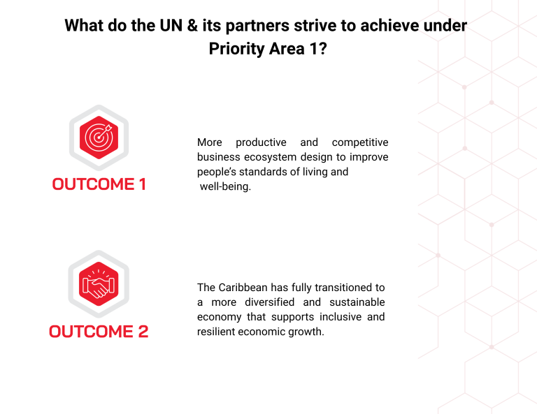 A chart showing the two outcomes under Priority Area 1